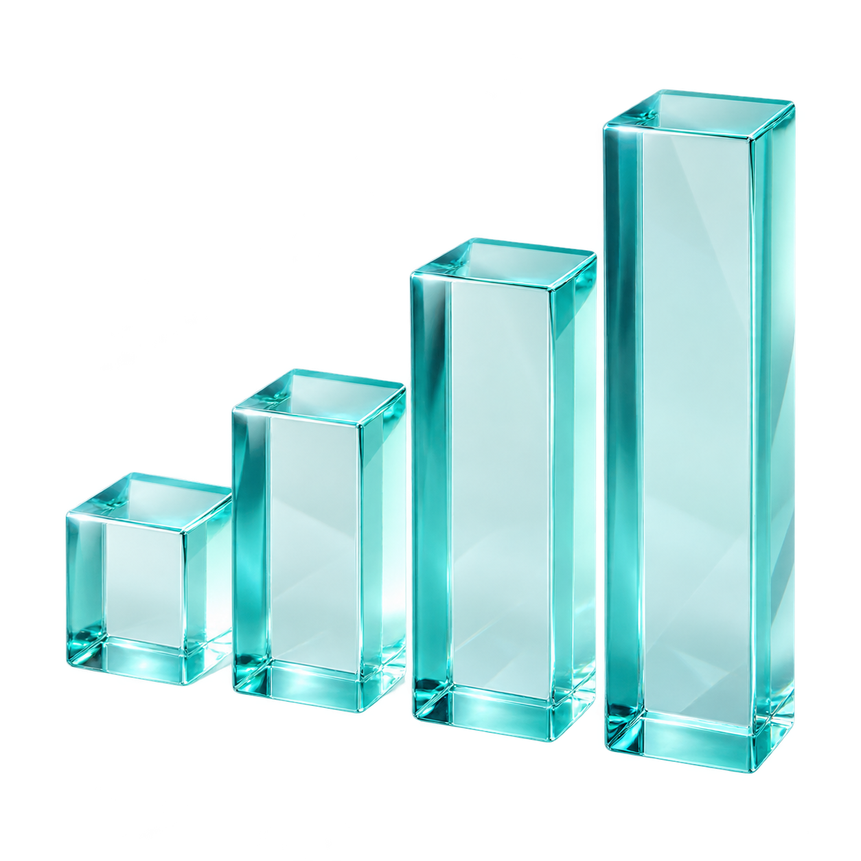 3D Glass growth bars analytics