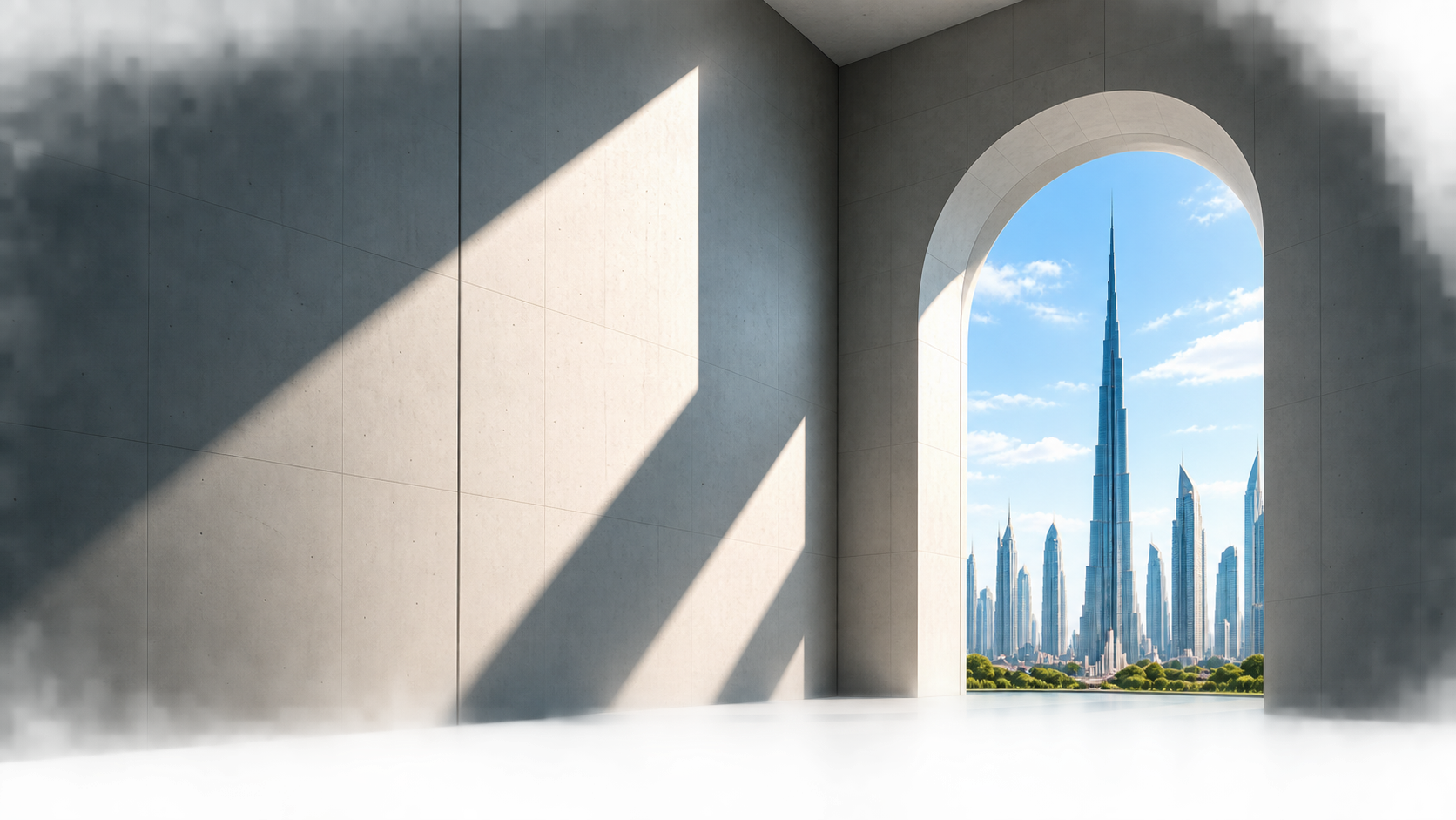 Presence architectural gateway overlooking Dubai