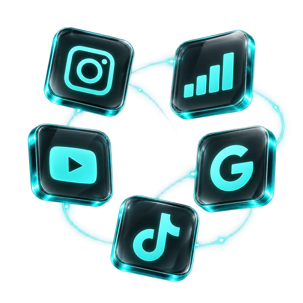 3D Social Media Platform Icons